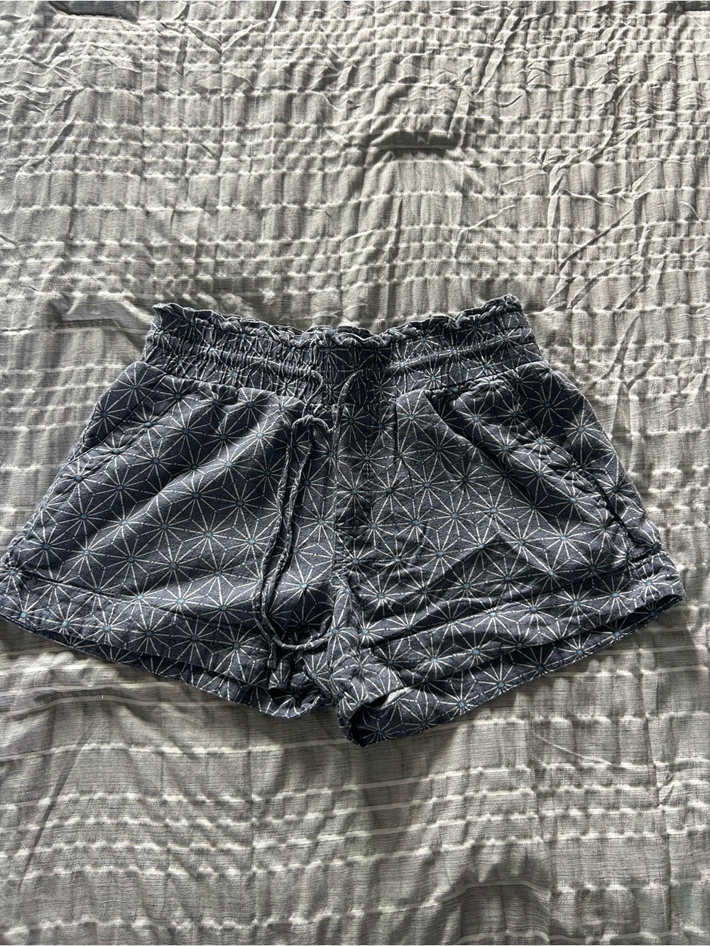 Classic Navy Geometric Drawstring Women’s Shorts